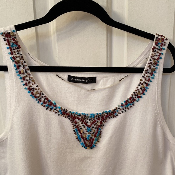Beaded Neck Knit Tank - Picture 2 of 3